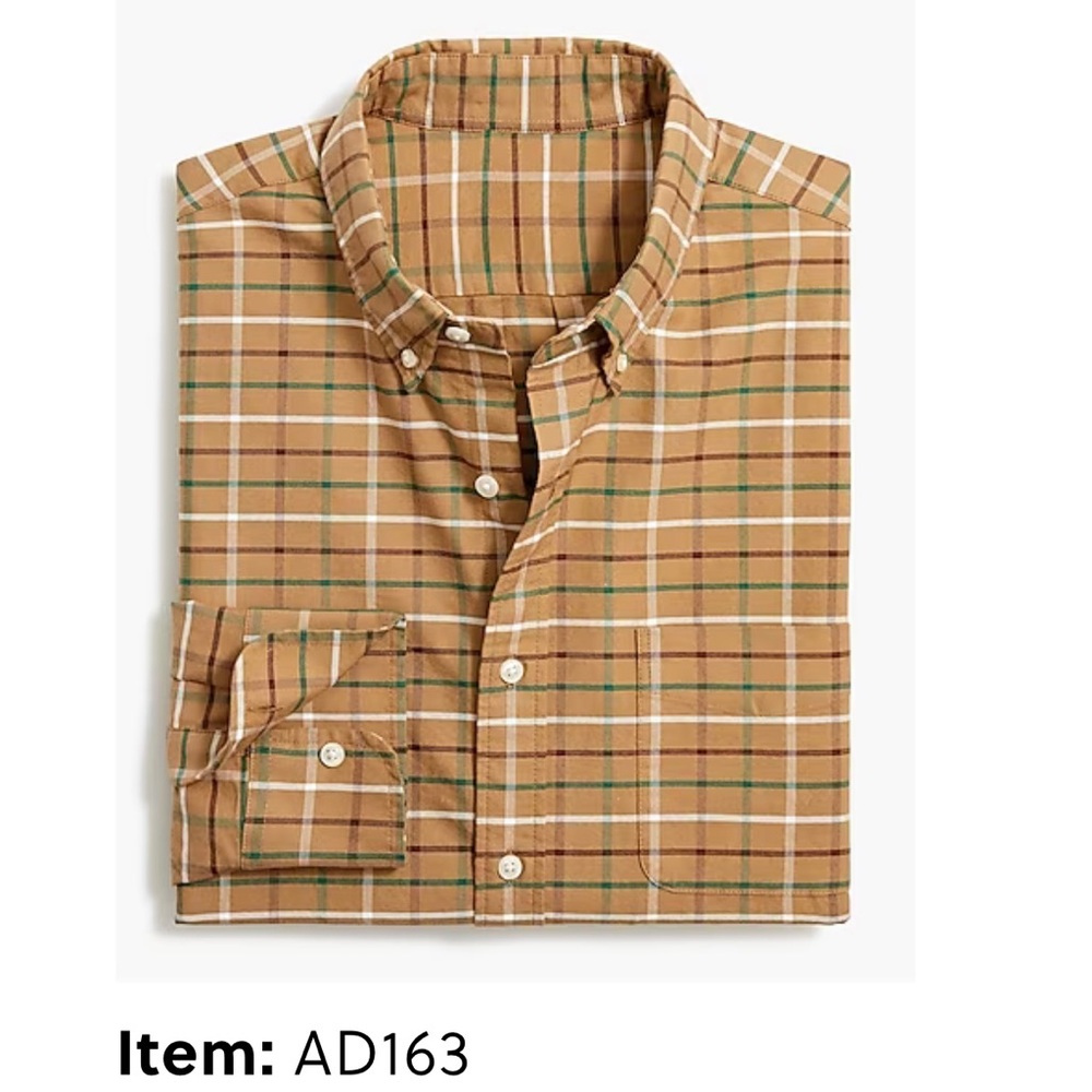 JCrew Tattersall Men’s Camel Shirt